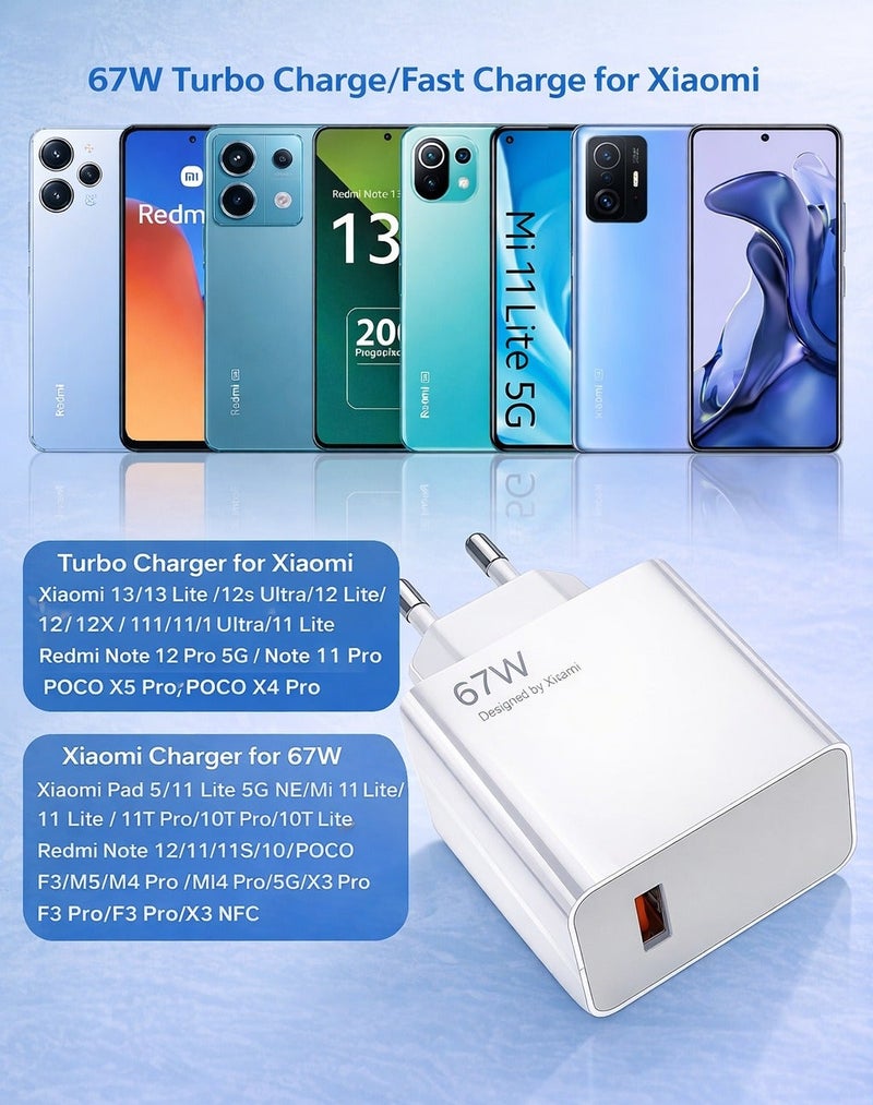 Xiaomi 67W HyperCharge Fast Wall Charger + 6A USB-C (Type-C) Cable – Super Fast Charging – Compatible with Xiaomi/Redmi/POCO - Image 5
